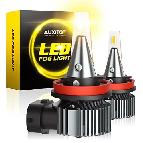 AUXITO H8 H11 H16 LED Fog Light Bulbs 2-Pack | 3000K Amber Yellow, 15W Low Power, 30000hr Lifespan thumbnail 1