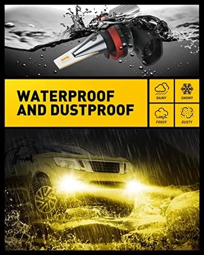 AUXITO H8 H11 H16 LED Fog Light Bulbs 2-Pack | 3000K Amber Yellow, 15W Low Power, 30000hr Lifespan thumbnail 6
