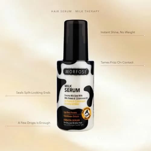 Morfose Milk Therapy Serum, 100 ml | Nourishes & Protects Hair, Repairs Split Ends, Silky Shine, All Hair Types thumbnail 2