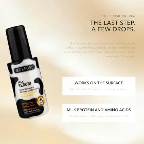 Morfose Milk Therapy Serum, 100 ml | Nourishes & Protects Hair, Repairs Split Ends, Silky Shine, All Hair Types thumbnail 3