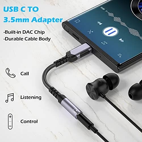 iMangoo USB C to 3.5mm Headphone Adapter | High-Quality DAC, Compact & Durable (9.6cm) thumbnail 2
