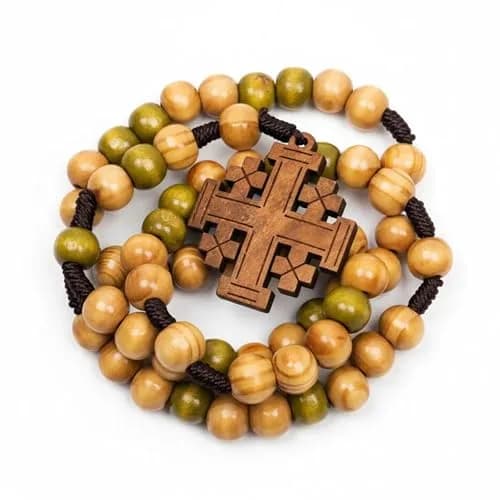 Nazareth Store Olive Wood Prayer Rosary 11" | Durable Wooden Chaplet for Devotion thumbnail 1
