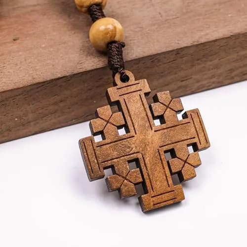 Nazareth Store Olive Wood Prayer Rosary 11" | Durable Wooden Chaplet for Devotion thumbnail 4