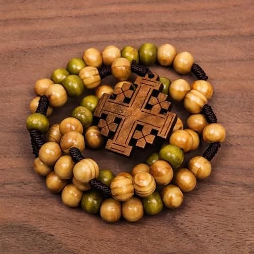 Nazareth Store Olive Wood Prayer Rosary 11" | Durable Wooden Chaplet for Devotion thumbnail 5