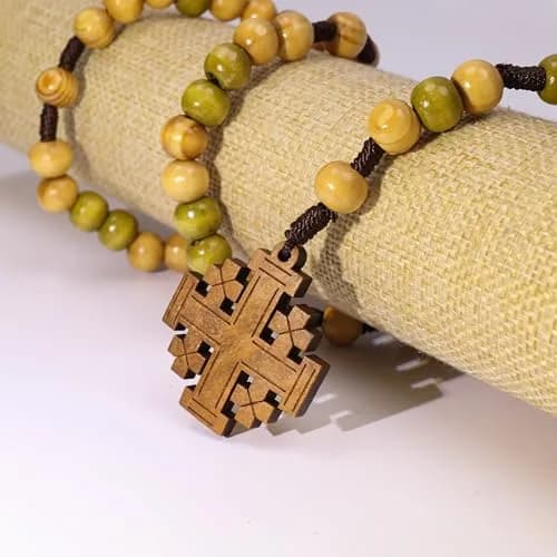 Nazareth Store Olive Wood Prayer Rosary 11" | Durable Wooden Chaplet for Devotion thumbnail 6
