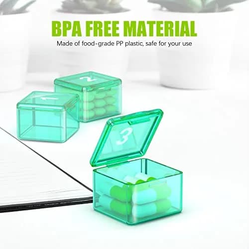 DOHIMGIO 30-Day Pill Organizer Box with Large Compartments | Easy Open Green Case for Vitamins & Medicine thumbnail 4