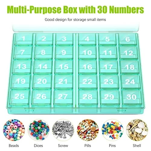 DOHIMGIO 30-Day Pill Organizer Box with Large Compartments | Easy Open Green Case for Vitamins & Medicine thumbnail 5
