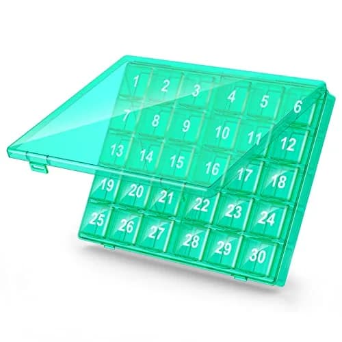 DOHIMGIO 30-Day Pill Organizer Box with Large Compartments | Easy Open Green Case for Vitamins & Medicine thumbnail 1