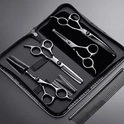 Gimars 7inch Professional 4CR Stainless Steel 6 in 1 Grooming Scissors for Dogs with Safety Round Tip | Heavy Duty Titanium Coated Pet Grooming Shears thumbnail 7