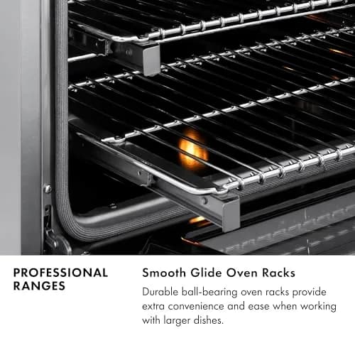 ZLINE Autograph Edition 36 in. 4.6 cu. ft. Dual Fuel Range with 6 Burner Gas Cooktop and Electric Convection Oven in Black Stainless Steel and Champagne Bronze Accents thumbnail 9