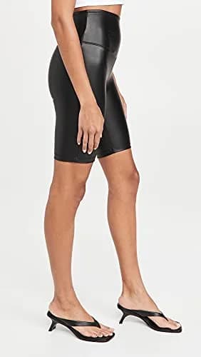 Yummie Women's Faux Leather Biker Short, Large | 4-Way Stretch, Shaping & Comfort thumbnail 4