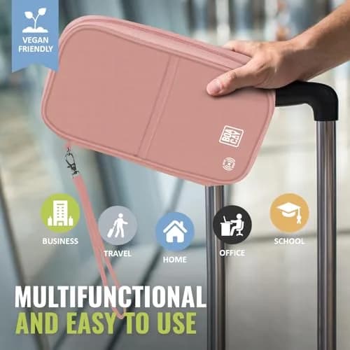 BOACAY Travel Document Organizer with RFID, Family Passport Holder Wallet 13cm (5" W) x 22.5cm (8.9" H) | Secure & Waterproof Travel Essential thumbnail 5