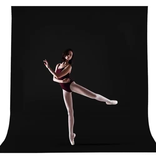 CPLIRIS 10x12ft Black Backdrop for Photography | Seamless Polyester Fabric for Portrait & Video thumbnail 1