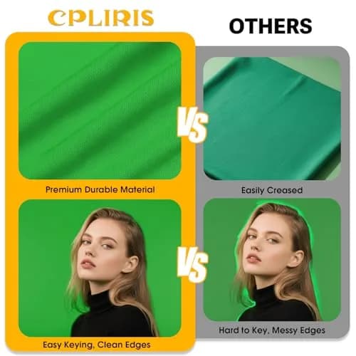CPLIRIS 10x20ft Green Screen Backdrop for Photography, Dual-Size Dual-Pocket Design | Seamless Chromakey Background for Photoshoot & Video thumbnail 5