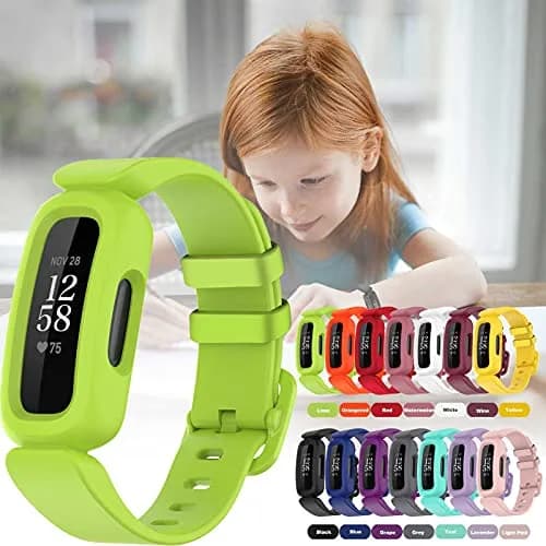 TopPerfekt Silicone Replacement Band Lime | Waterproof Sport Strap for Fitbit Ace 3 Kids thumbnail 7