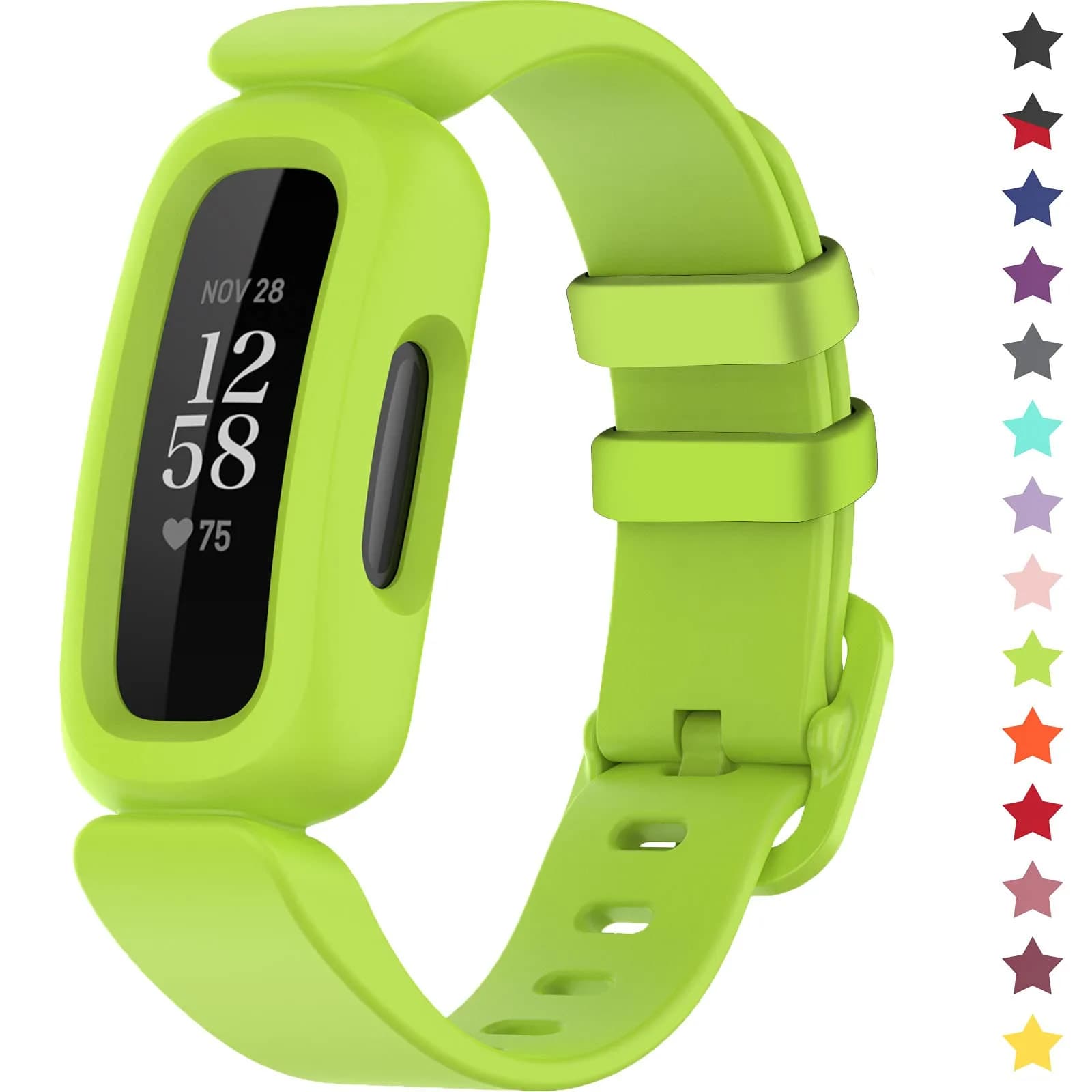 TopPerfekt Silicone Replacement Band Lime | Waterproof Sport Strap for Fitbit Ace 3 Kids
