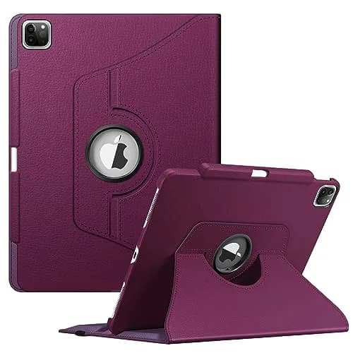 FINTIE Rotating Case for iPad Pro 12.9-inch 6th/5th/4th/3rd Generation | 360° Adjustable, Pencil Holder, Hard Shell, Purple thumbnail 1