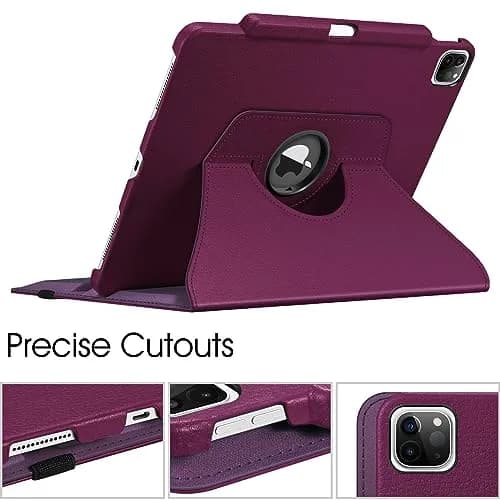 FINTIE Rotating Case for iPad Pro 12.9-inch 6th/5th/4th/3rd Generation | 360° Adjustable, Pencil Holder, Hard Shell, Purple thumbnail 5