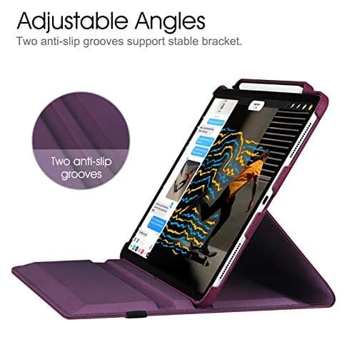 FINTIE Rotating Case for iPad Pro 12.9-inch 6th/5th/4th/3rd Generation | 360° Adjustable, Pencil Holder, Hard Shell, Purple thumbnail 7