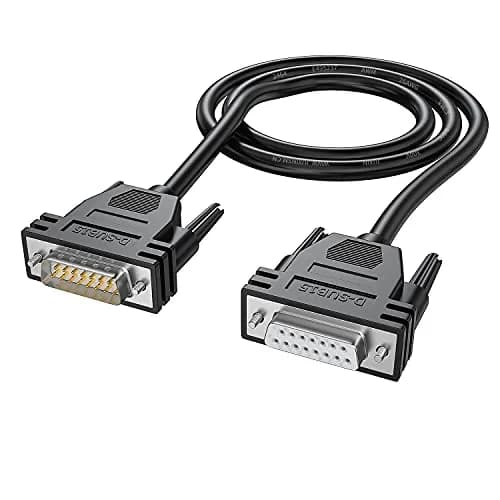 JUXINICE DB15 Male to Female Serial Cable 1.52 m (5 ft) | Double Shielded Extension Cord thumbnail 1