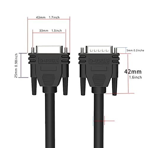 JUXINICE DB15 Male to Female Serial Cable 1.52 m (5 ft) | Double Shielded Extension Cord thumbnail 6