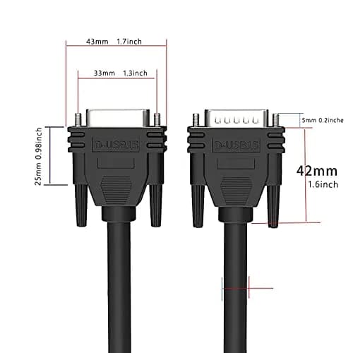 JUXINICE DB15 Male to Male Serial Cable 1.5m (5ft) | 40Gbps Data Transfer thumbnail 5
