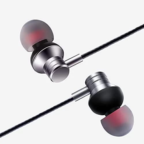 Empsun Wired Earbuds Headphones with Microphone Stereo Bass Earphones Noise Isolation in-Ear Headset Compatible with All Smartphones Tablets iPod IPad MP3 Player (Silver) | Noise Isolating, Comfortable Fit thumbnail 5