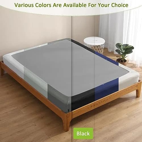 Bedecor 4-9 Inch Split Box Spring Cover King/Cal King | Modern, Stretchy & Dustproof thumbnail 8