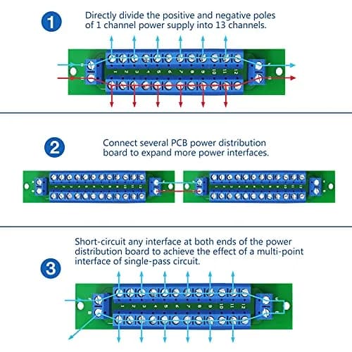 WayinTop PCB Power Distribution Board Kit 2 x 13 Outputs 24V 10A | Dual-Pass Power Supply Module for DC AC thumbnail 2