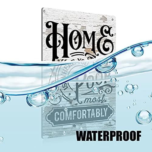 BEASTZHENG Funny Home is Where You Poop Most Comfortably Bathroom Tin Sign 8 x 12 inches | Farmhouse Bathroom Quote Wall Decor thumbnail 3
