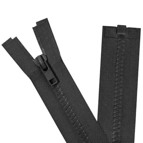 Sawoake 2PCS #5 37 Inch Separating Jacket Zippers | Durable Plastic, Black, Left-Handed thumbnail 1