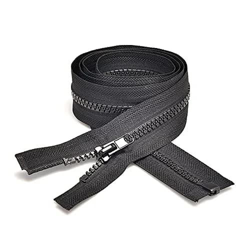 Sawoake 2PCS #5 37 Inch Separating Jacket Zippers | Durable Plastic, Black, Left-Handed thumbnail 6