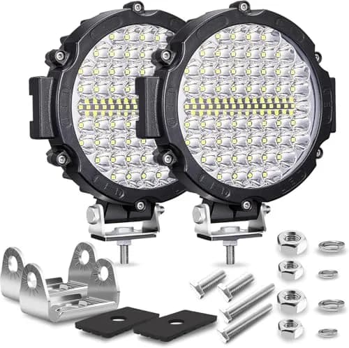 SAN YOUNG 7 Inch Round LED Off Road Lights 210W 10000lm Flood Spot Beam 2 Pack | 12V-60V Wide Voltage Compatible thumbnail 1