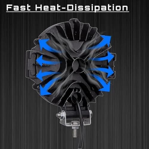 SAN YOUNG 7 Inch Round LED Offroad Lights 210W 10000lm (15.19cm x 21.49cm x 23.90cm) | 2 Pack Driving Auxiliary Fog Lights thumbnail 6