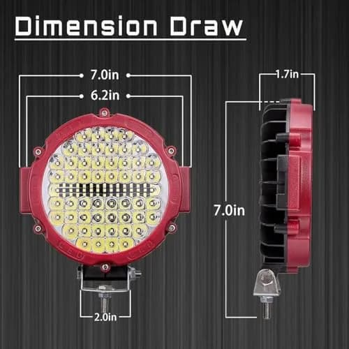 SAN YOUNG 7 Inch Round LED Offroad Lights 210W 10000lm (15.19cm x 21.49cm x 23.90cm) | 2 Pack Driving Auxiliary Fog Lights thumbnail 3