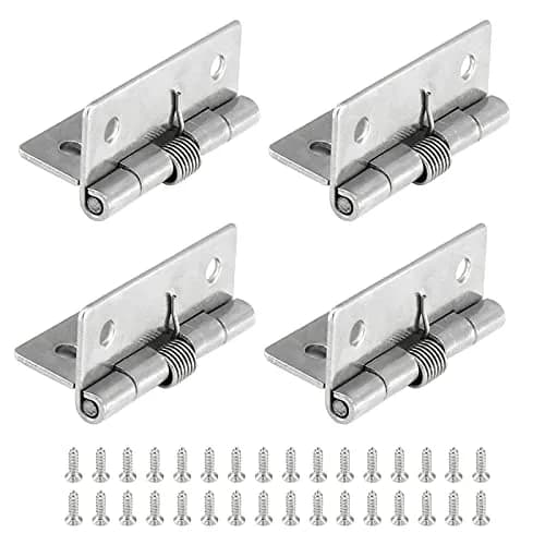Luomorgo Spring Loaded Hinges, 2 Inch, 4 Pcs | Stainless Steel Self Closing Cabinet Hinges thumbnail 1