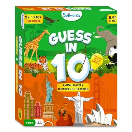 Skillmatics Guess in 10 Animals & Countries Combo Card Game | 100 Game Cards, 6 Clue Cards, 1 Die | Ages 6+ thumbnail 9