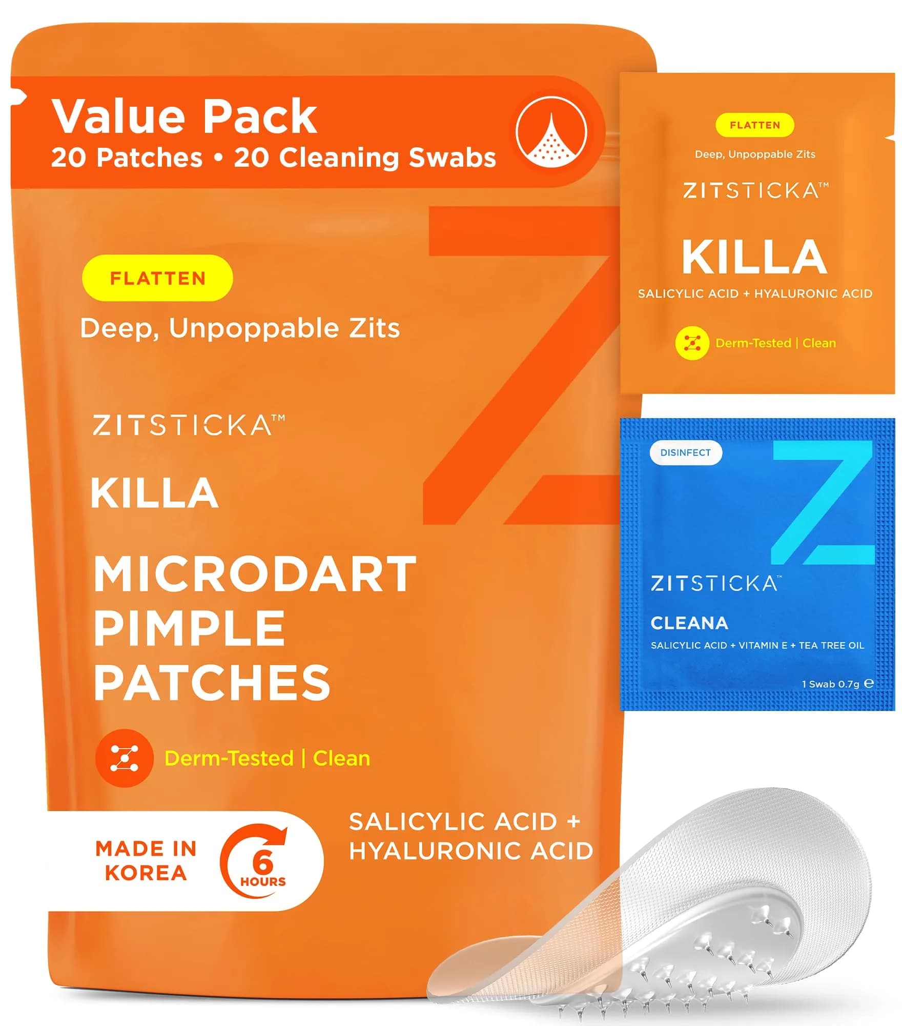ZitSticka Killa Kit Microdart Pimple Patch for Face, 20 Count | Fast-Acting, Target Emerging Pimples — Killa Kit