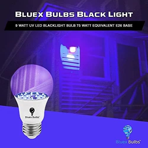 Bluex Bulbs 6 Pack LED Black Light Bulb, 9W A19 E26 | Neon Glow for Decor & Parties thumbnail 5