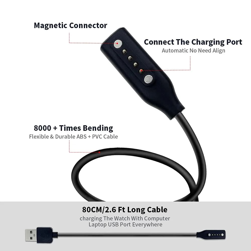E ECSEM Magnetic USB Charging Cable for Bose Frames Audio Sunglasses 80cm (2.6ft) | Fast Charging Replacement Cord - view 2