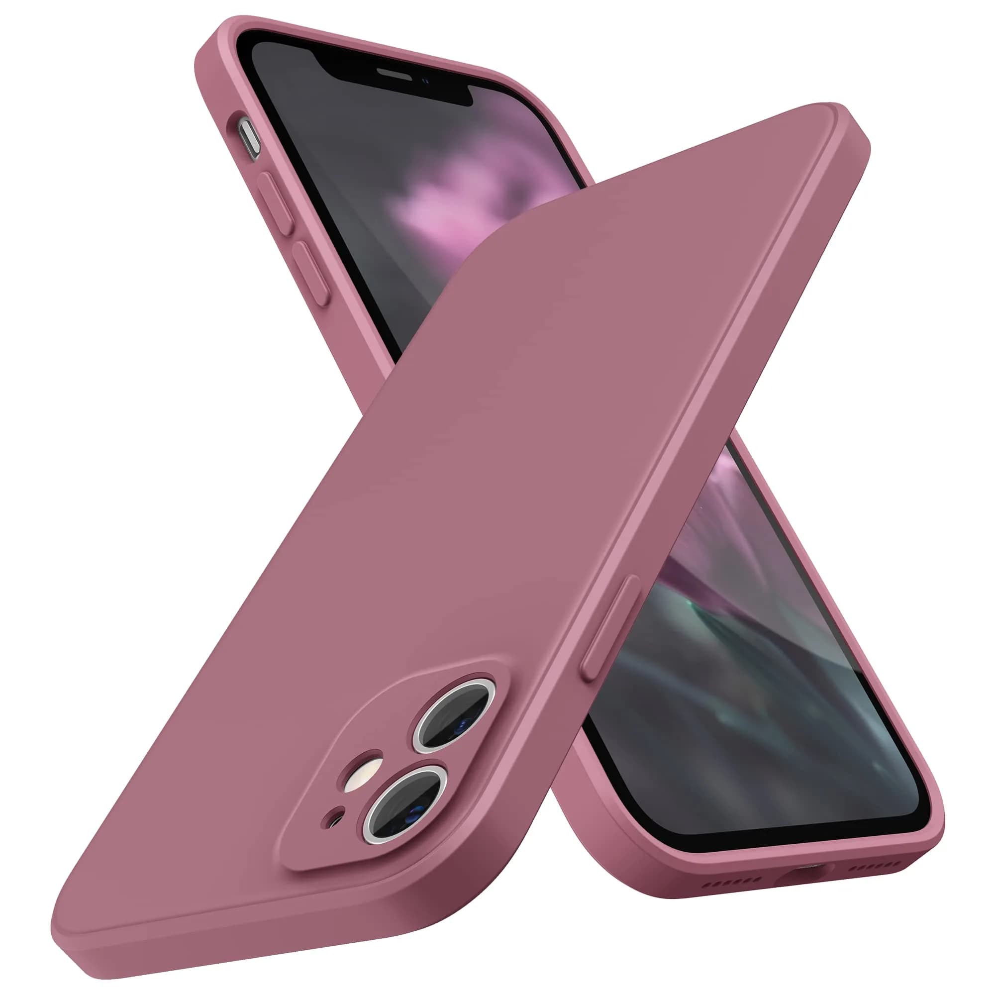 SURPHY Liquid Silicone Case for iPhone 11 (6.1 inches) with Camera Protection, Straight Edge Slim Design, Lilac Purple | Supports Wireless Charging — Lilac Purple
