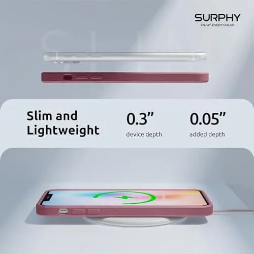SURPHY Liquid Silicone Case for iPhone 11 (6.1 inches) with Camera Protection, Straight Edge Slim Design, Lilac Purple | Supports Wireless Charging thumbnail 6
