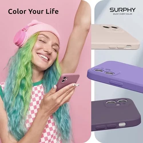SURPHY Liquid Silicone Case for iPhone 11 (6.1 inches) with Camera Protection, Straight Edge Slim Design, Lilac Purple | Supports Wireless Charging thumbnail 7