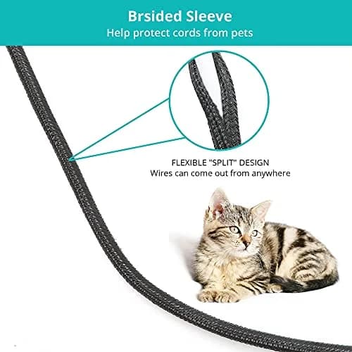 ZhiYo Braided Cable Sleeve 6.35mm (1/4 inch) x 20ft Black | Organizes & Protects Wires thumbnail 5