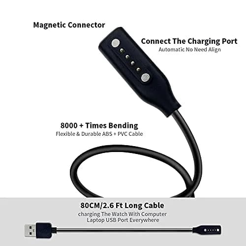 E ECSEM Magnetic USB Type A Charging Cable 80cm (2.6ft) for Bose Frames Audio Sunglasses | Fast Charging thumbnail 2