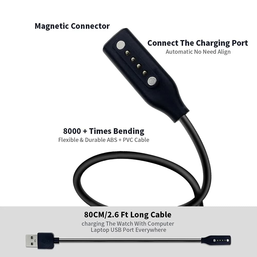 E ECSEM Magnetic USB Type A Charging Cable 80cm (2.6ft) for Bose Frames Audio Sunglasses | Fast Charging - view 2