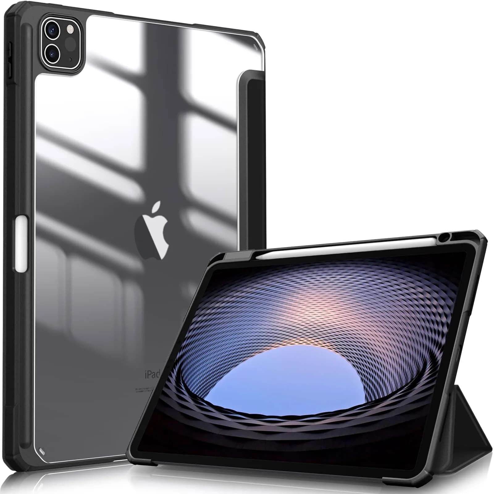 Fintie Hybrid Slim Case for iPad Pro 11-inch (4th/3rd/2nd/1st Gen) with Pencil Holder & Stand | Black — Black