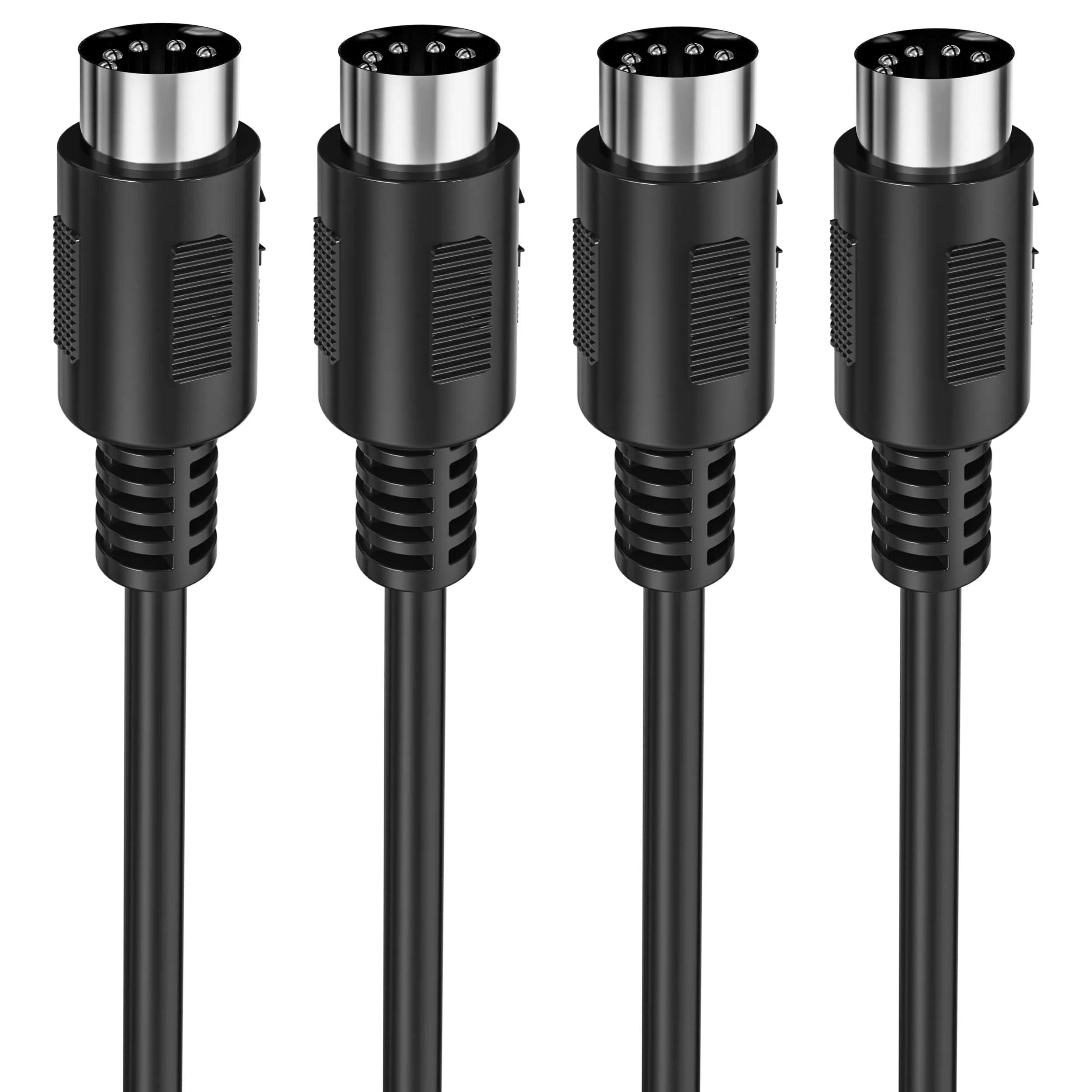 Mellbree MIDI Cable 16-Feet Male to Male 5-Pin MIDI Cable for Music Gear | Compatible with MIDI Keyboard, Synth, Sound Card — 3-Feet