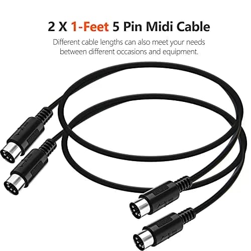 Mellbree MIDI Cable 5-Pin DIN Male to Male 1FT | High-Quality Audio Connection thumbnail 6