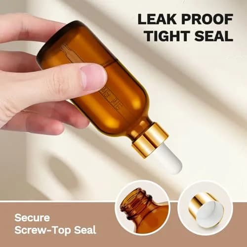 Bumobum 99 Pack 2 oz Amber Glass Dropper Bottles | Leakproof, Travel-Friendly, Essential Oil Storage thumbnail 4